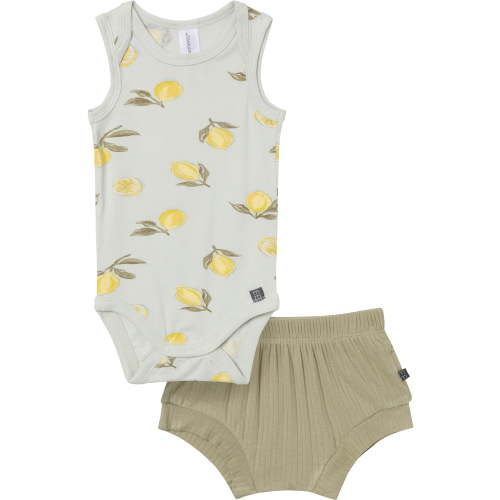 Modern Moments by Gerber Baby Neutral Viscose Sleeveless Bodysuit and Short Outfit Set, 2-Piece, Sizes Newborn - 12 Months