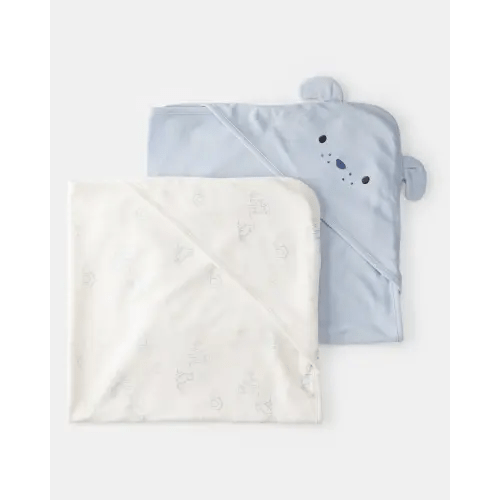 Baby Boy 2-Pack Hooded Towels - Blue | Carter's