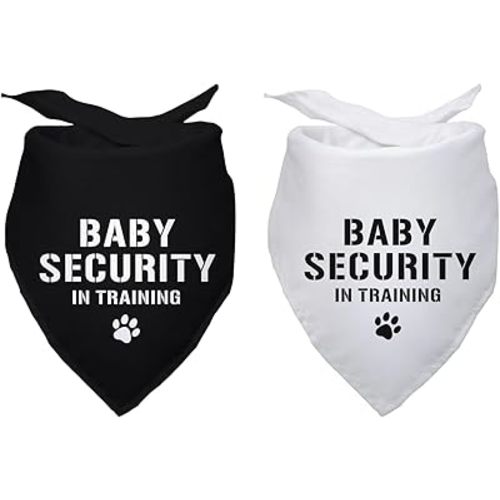 Baby Security in Training Dog Bandanas Pet Pregnancy Announcement Gender Reveal Photo Prop Pet Scarf Decorations Accessories for Dog Lovers Owner Gift Pack of 2