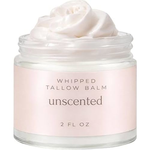 Whipped Tallow Balm – 100% Grass Fed Beef Tallow for Baby, Eczema & Sensitive Skin; Double-Infused with Calendula & Chamomile Herbs (Unscented Herb-Infused)