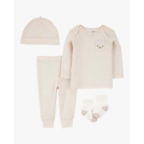 Baby 4-Piece Striped Duck Outfit Set - Brown - Carter's | Carter's