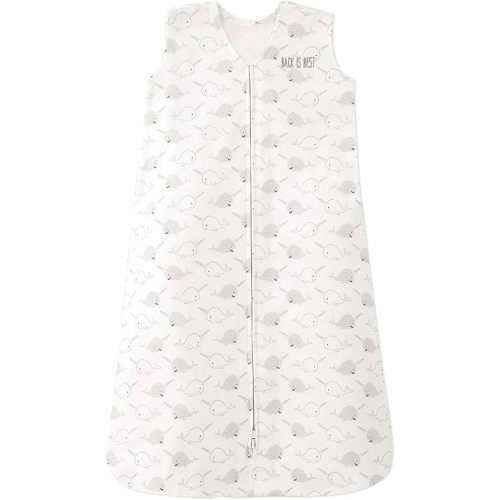HALO SleepSack, 100% Cotton Wearable Blanket, Swaddle Transition Sleeping Bag, TOG 0.5, Happy Narwhals, Medium, 6-12 Months