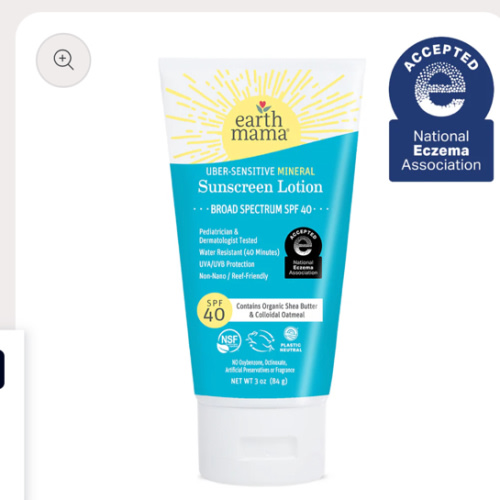 Uber-Sensitive Eczema Safe Mineral Sunscreen | Earth Mama