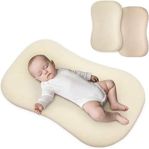 2 Pack Baby Lounger Cover Muslin, 100% Cotton Newborn Lounger Cover, Stretchy and Soft Lounger Slipcover for Boys Girls, Covers Only (Yellow, Wheat)