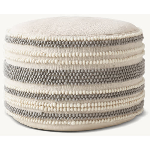 Textured Stripe Woven Pouf | RH