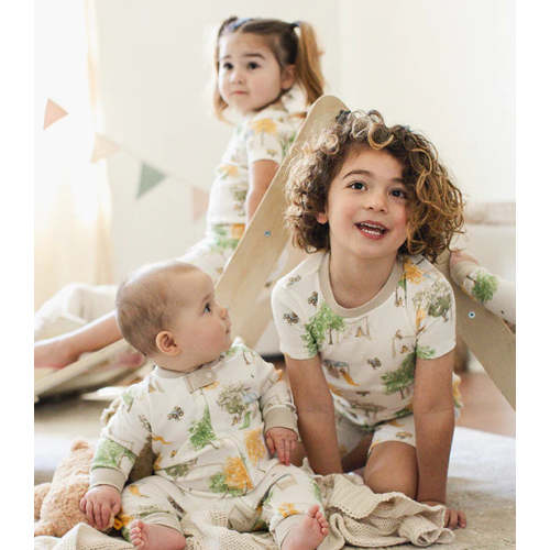 Solid & Stripes Organic Cotton Baby Ankle Socks 6 Pack - Oat