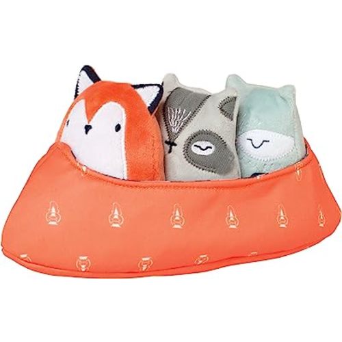 Manhattan Toy Camp Acorn Canoe Buddies Soft Stuffed Animal Baby Toy Orange 9" x 4" x 5"