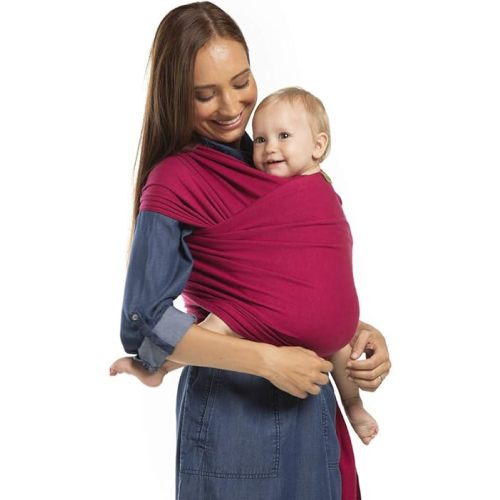 Boba Baby Wrap Carrier - Original Baby Carrier Wrap Sling for Newborns - Baby Wearing Essentials - Newborn Wrap Swaddle Holder, Newborn to Toddler Infant Sling (Sangria)