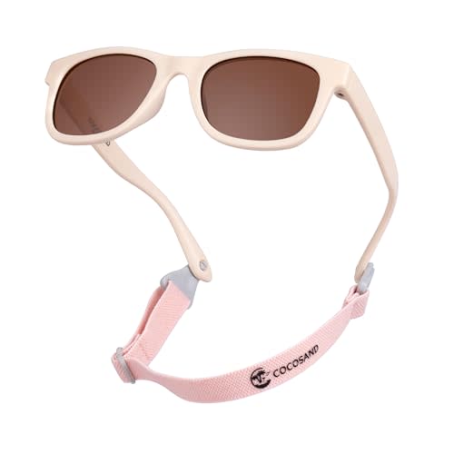 COCOSAND Flexible Baby Sunglasses with Strap Polarized UV Protection for Toddler Infant Newborn Boy Girl Age 0-24 Months