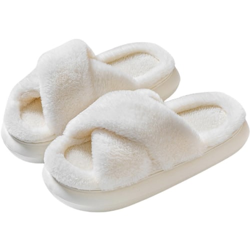 SOSUSHOE Womens Slippers Fluffy Slippers Ultra Comfy Open Toe House Slippers Memory Foam Non-slip Indoor Outdoor Slippers Fuzzy Slippers Soft Thick Sole