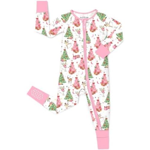 babee Reshinee Bamboo Viscose Baby Footie Pajama, Zipper Pajamas for Baby Boys & Baby Girls 0-24M