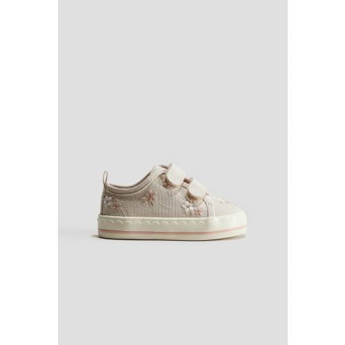 Beige/Flower CANVAS SNEAKERS- Size 5.5