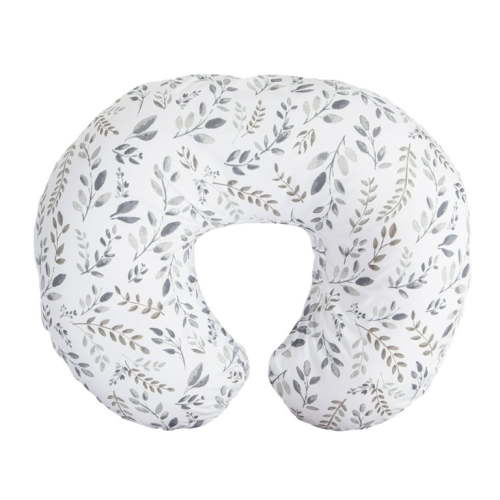 Boppy Nursing Pillow Original Support, Gray Taupe Leaves, Ergonomic Nursing Essentials for Bottle and Breastfeeding, Firm Fiber Fill, with Removable Nursing Pillow Cover, Machine Washable