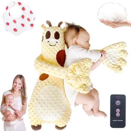 2025 New Baby Pat Pillow, Baby Butt Patter for Sleep with Simulation of Mother's Slapping, Third Gear Adjustable Baby Hug and Pat Pillow, Pearl Cotton Filling Baby Patter Pillows for Sleep (Giraffe)