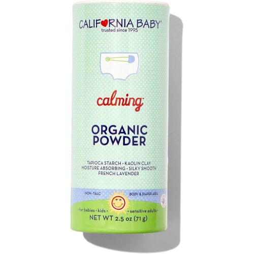 California Baby Organic Baby Powder Talc-free | USDA Certified Organic | Talc Free Baby Powder | Body Powder for Men | Absorbs Moisture & Anti-Chafing | Diaper Powder for Sensitive Skin | 2.5oz / 71g