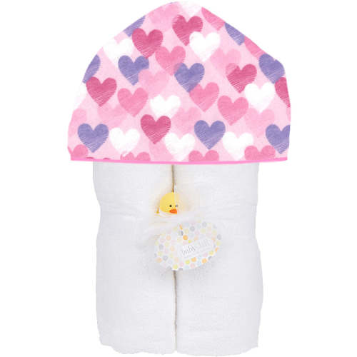 Deluxe Hooded Towel - Doodle Hearts