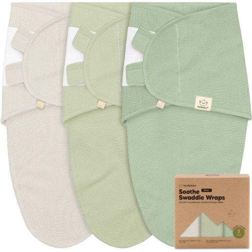 3pk Soothe Wren Swaddle Sleep Sacks, Organic Newborn Swaddles Wrap 0-3 Months, Soft Baby Wearable Blanket (Willow, One Size)