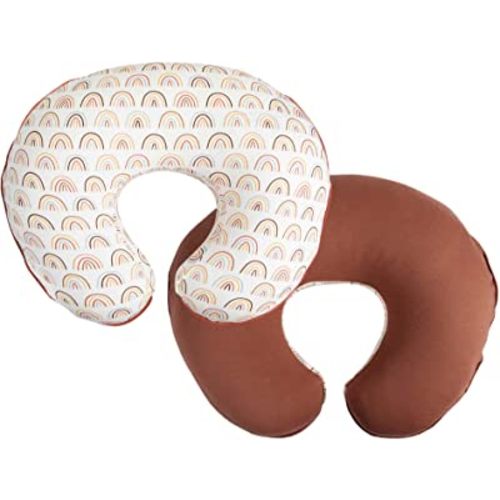 Boppy Nursing Pillow Cover, 100% Organic Cotton, Spice Rainbows, Fits the Original Support Boppy Pillow for Breastfeeding and Bottle Feeding, Cover Only, Nursing Support Pillow Sold Separately