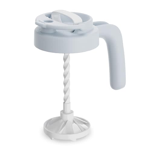 Papablic 32oz Formula Mixing Pitcher Lid, Breastmilk Pitcher Mixing Handle & Flip Locking Spout for Mixing Formula/Breastmilk/Protein Powder/Coffee, Blue