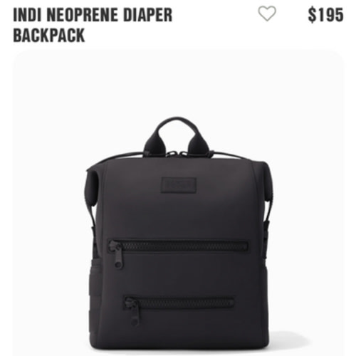 Indi Diaper Backpack in Onyx, Medium