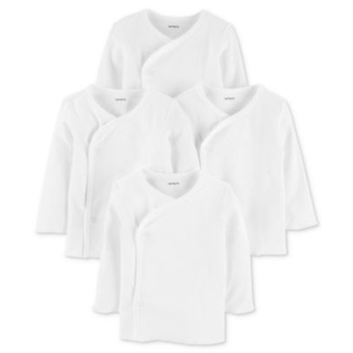 Baby Boys or Baby Girls Side Snap Cotton T Shirts, Pack of 4