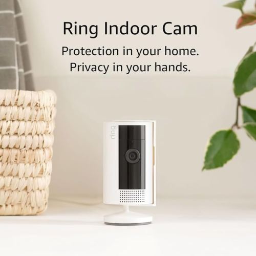 Like-New Ring Indoor Cam — Home or business security in 1080p HD video, White