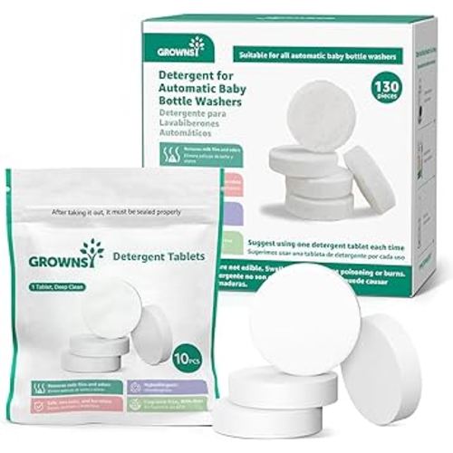 GROWNSY Detergent Washing Tablets 130 PCS for Momcozy, Baby Brezza, Papablic Bottle Washer, Compatible with All Brands Baby Bottle Washers