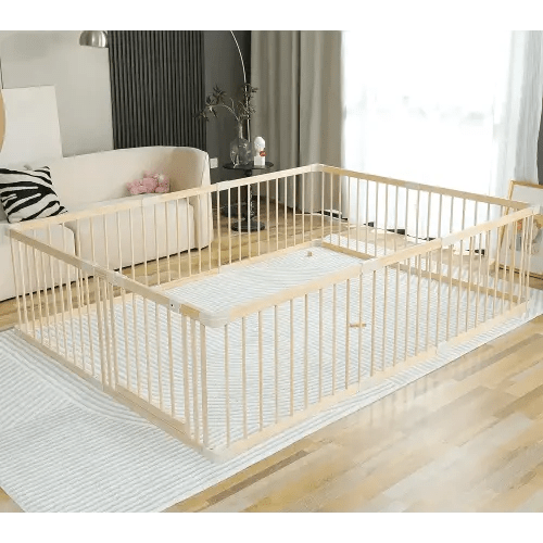 Baby Playpen Play Fence Gate Play Pen Wood Large,Playpens for Babies and Toddlers Kids Indoor,Baby Play Yards Gym
