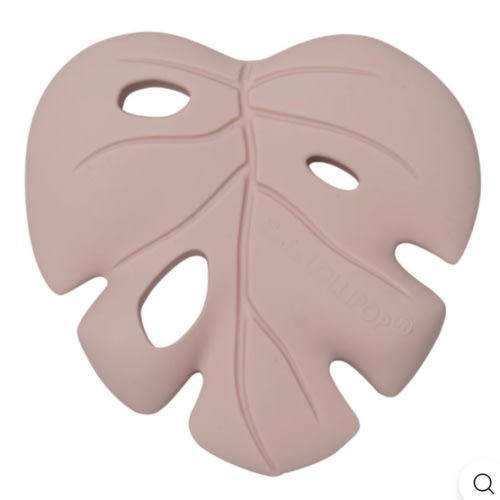 Monstera Silicone Teether - Pink by Loulou Lollipop – Pacifier Kids Boutique