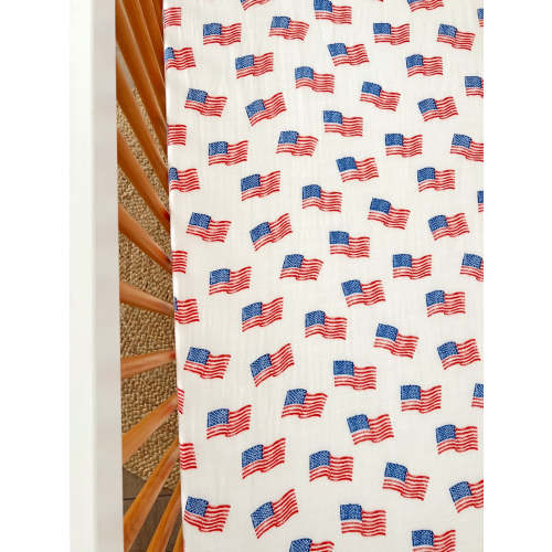 Muslin Crib Sheet, American Flag