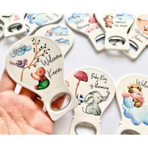 Magnet baby shower favors for guests girl and boy, Bottle opener baby shower favors for girl and boy in bulk