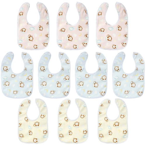 10pcs Baby Bib Set Breathable Baby Feeding Bibs Skin-friendly Drool Bib Set with Good Absorbent Baby Bandana Bib Set Waterproof Neckerchiefs for Baby Toddlers