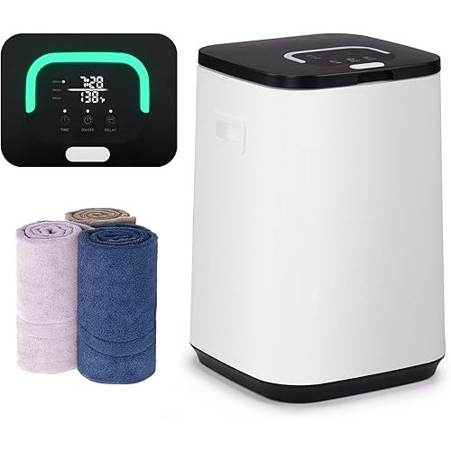 Winado Towel Warmer Bucket Style, Large Towel Heater with Adjustable Timer, 24H Delayed Appointment, Fragrance Holder, Auto Shut Off, Fits Up to Two Oversized Towels for Bathroom, Hot Tub, Spa