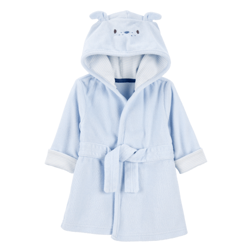 Baby Dog Hooded Terry Robe - Blue
