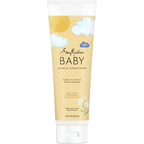 SheaMoisture Baby Leave-In Conditioner for Curly Hair Raw Shea, Chamomile and Argan Oil Moisturizes and Helps Detangle Delicate Curls and Coils 10.3 oz