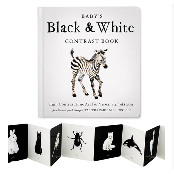 Baby's Black and White Contrast Book: High-Contrast Art for Visual Stimulation at Tummy Time (Tabitha Paige Children's Book Series)