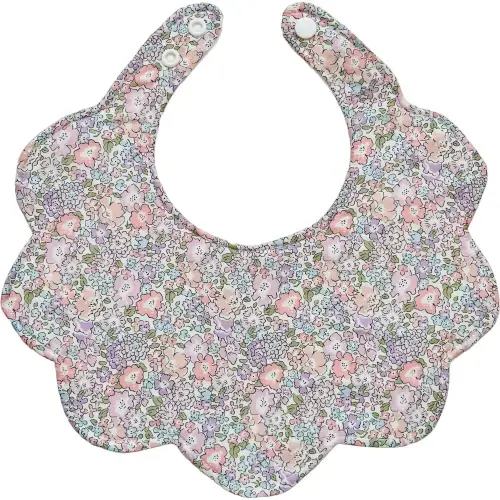 Liberty of London Scallop Baby Dribble Bib, Michelle Pink - My Little Shop UK Exclusives | Maisonette