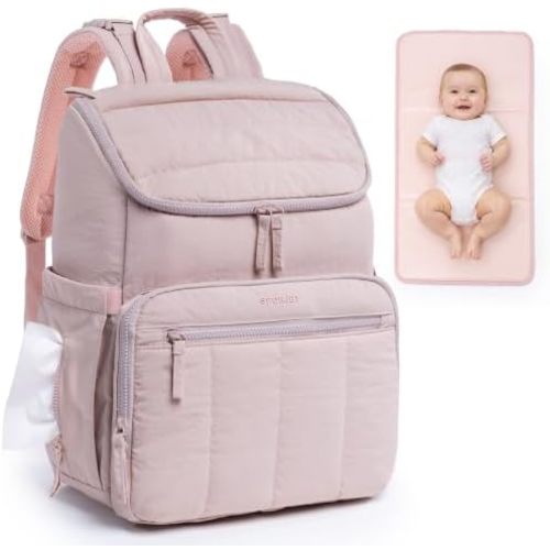 Mochila para pañales: Forma, bolsa de viaje multifunción para bebé con cambiador y accesorio para cochecito, Rosa, Classic