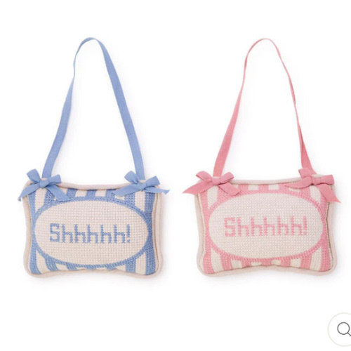 Shhhh! Embroidered Pillow Door Hanger