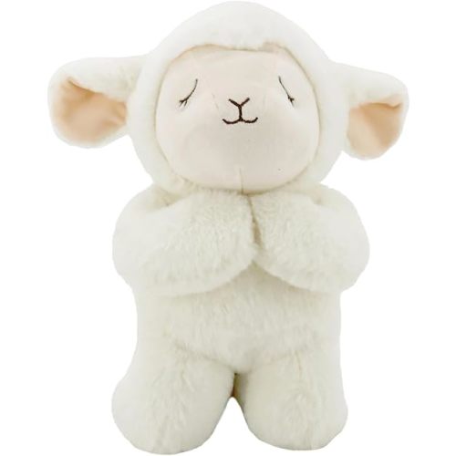 Linzy Plush 10" "Now I Lay ME Down to Sleep… Prayer Lamb Plush Toys, Stuffed Animal, Baptism Gift for Baby Boy Or Baby Girl