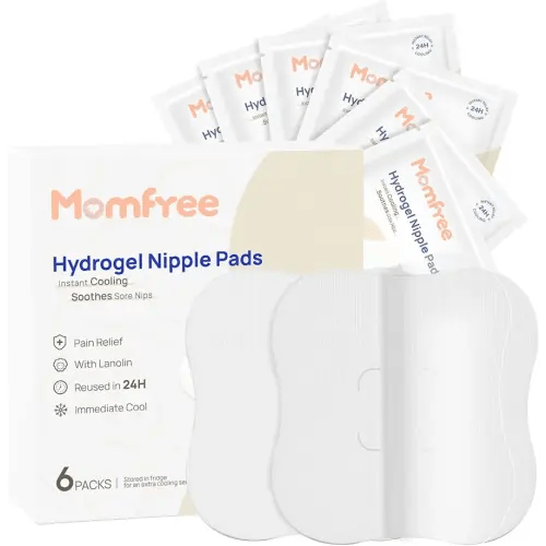 Hydrogel Nipple Gel Pads for Breastfeeding: Soothing Nursing Pads Reusable Instant Cooling Relief | Promotes Healing Irritated Nipples - 6 Packs(12 Count)