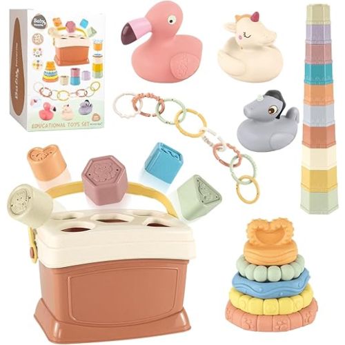 Educational Baby Toys Set Montessori Toys for Babies 6-12 Months Sensory Blocks Stacking Cups Learning Toys for Baby Gifts 1 2 3 Years Old