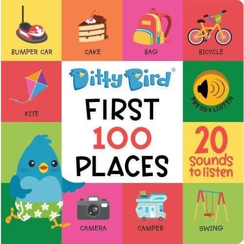 DITTY BIRD Interactive Musical Toy | 100 Words for Baby and Toddler | Educational Talking Toy | Explore 100 Words About Places | Electronic Early Development Toys for Toddlers 1-3.