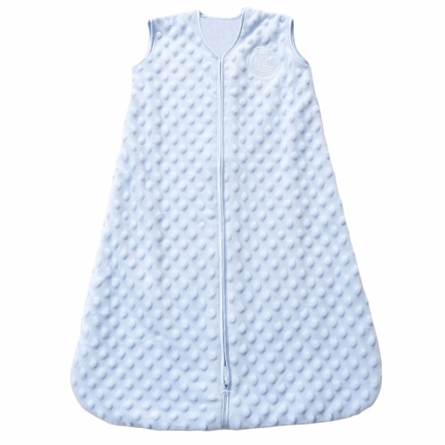 Blue Plushy Dot Velboa Wearable Baby Blanket L | HALO