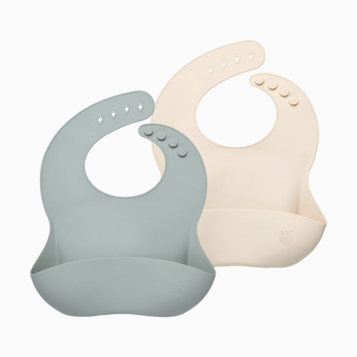 AEIOU Bib (2 Pack) - Sage/Oat Milk