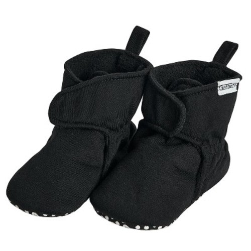 Gerber Baby Boys' and Girls' Soft Booties, Color: Black, Size: 3-6 months