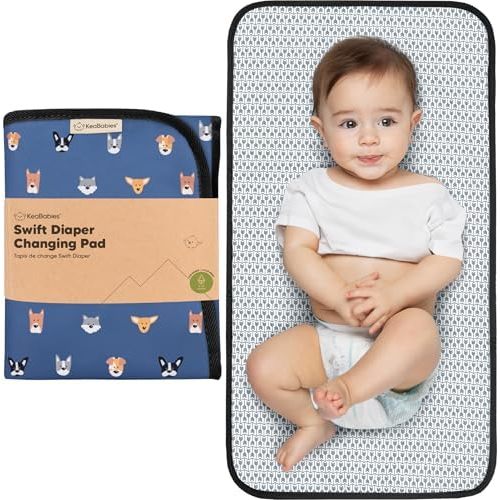 KeaBabies Portable Diaper Changing Pad, Easy Wipe Clean, 25x13(Pets & Paws)
