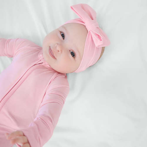 Soft Pink Luxe Bow Headband
