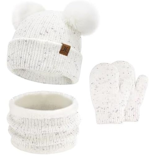 Toddler Kids Winter Hats Gloves Scarfs Beanie Mittens Neck Warmer for 0 6 12 Months 1 2 3 4-8 Year Old Baby Girls Boys Gifts