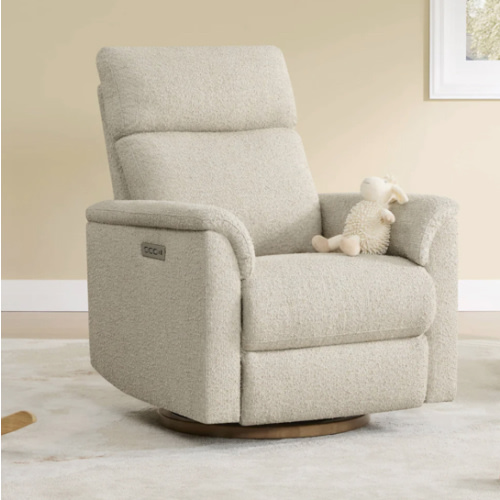 Lulla Power Swivel Nursery Glider Recliner with Power Headrest and Nightlight